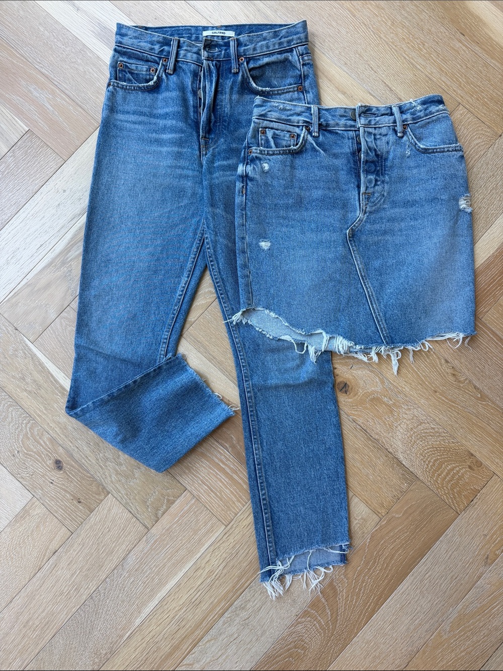 GRLFRND Denim Bundle | Karolina jeans and Rhoda skirt